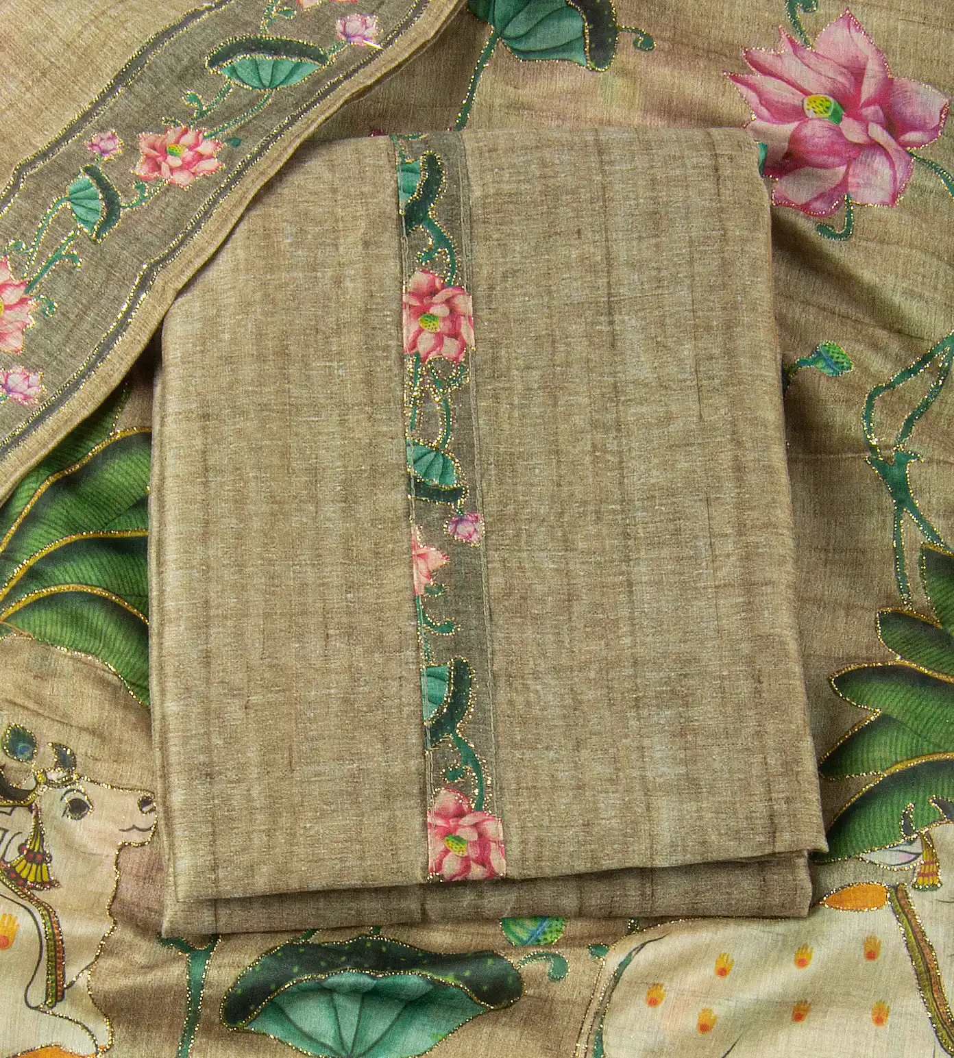 Beige Mixed Cotton Salwar1
