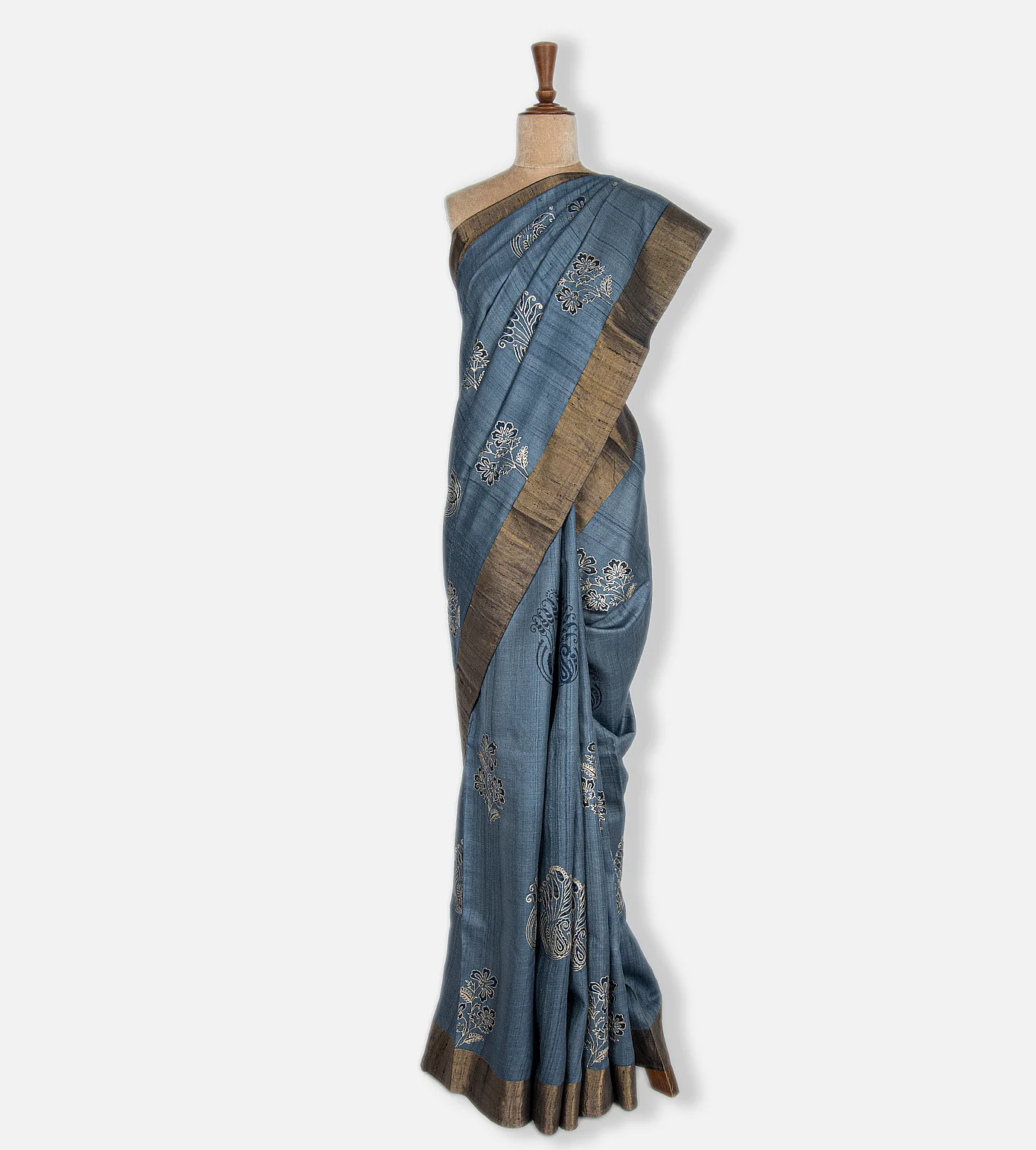 Light Blue Tussar Saree2