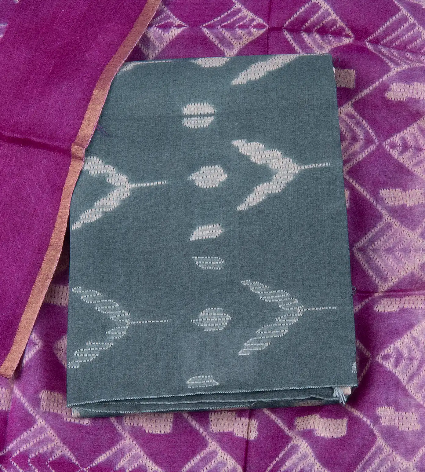 Grey Shibori Tussar Salwar1