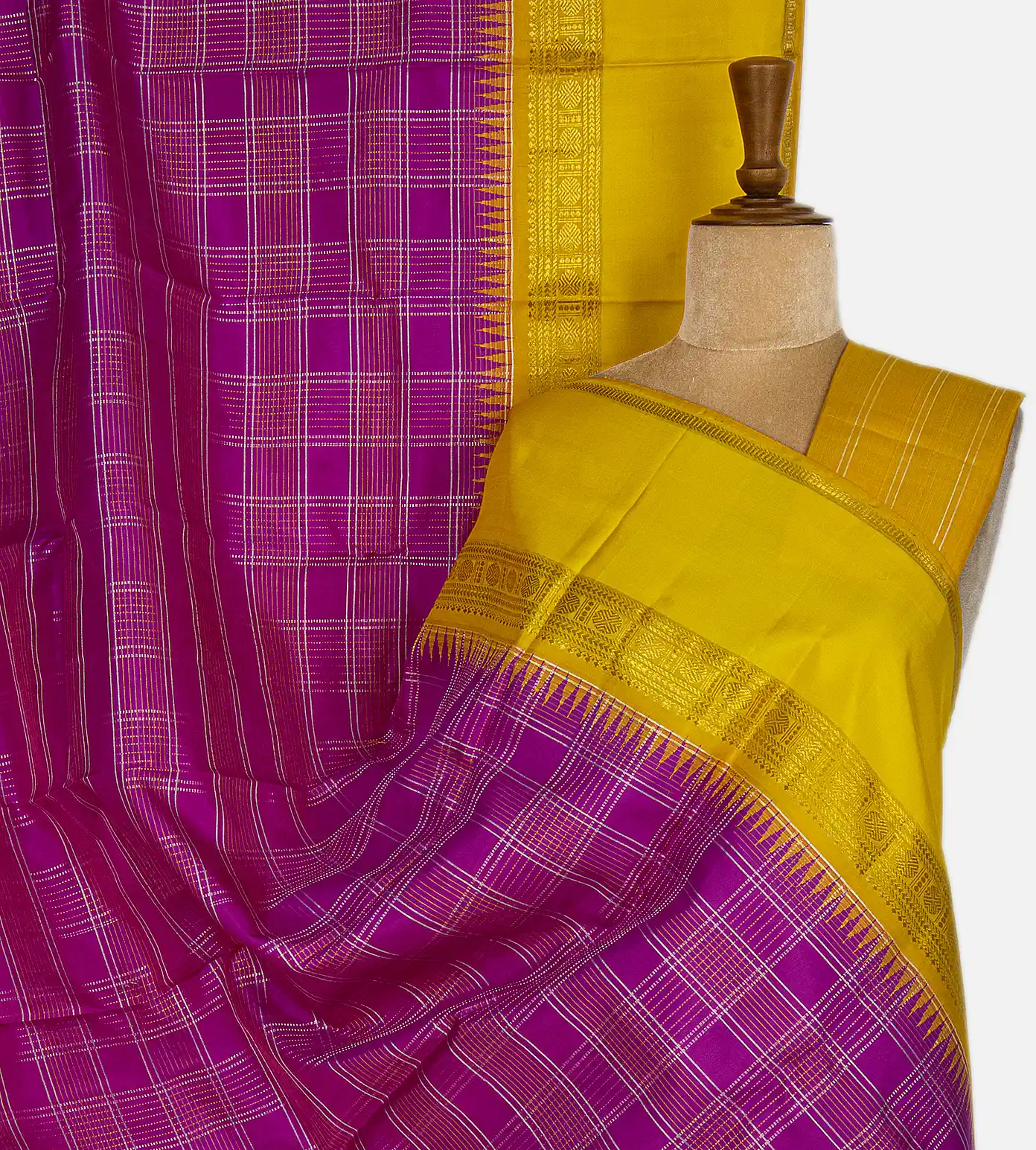 Bright Purple Kanchipuram Silk Saree1