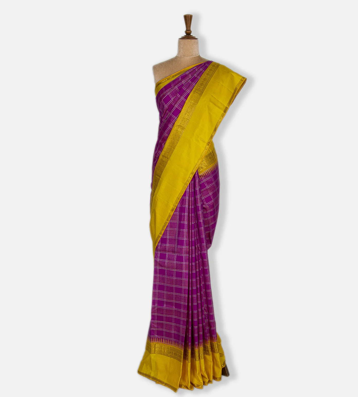 Bright Purple Kanchipuram Silk Saree2