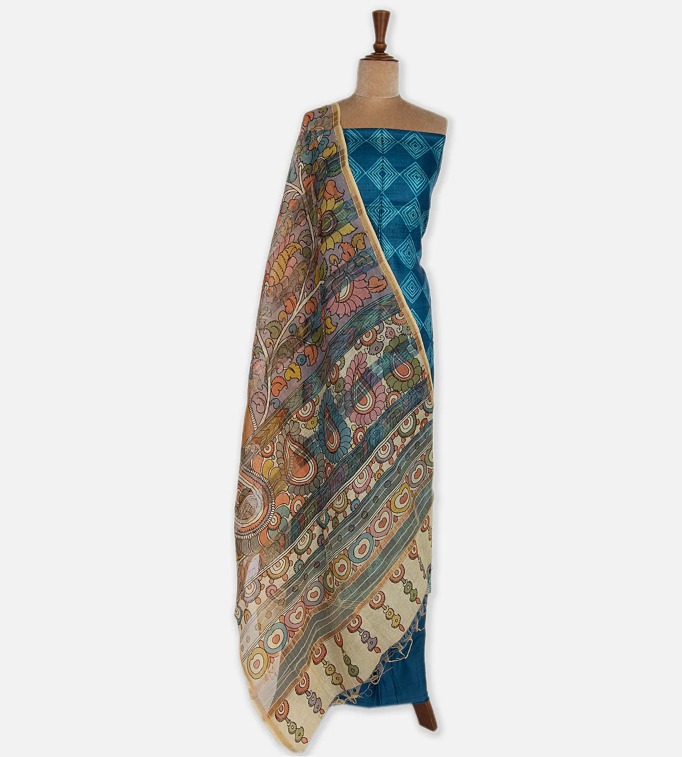 Blue Shibori Tussar Salwar2