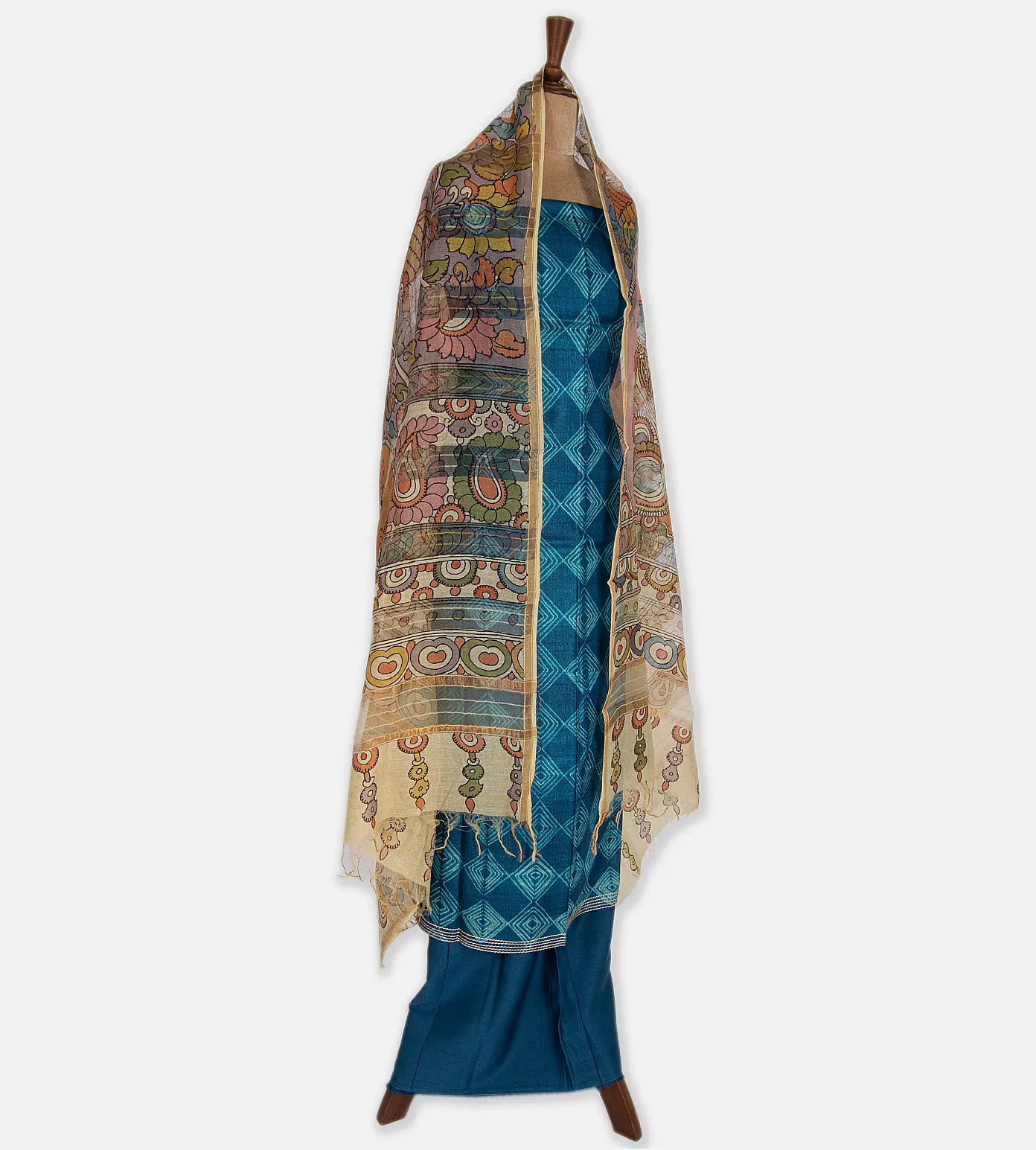 Blue Shibori Tussar Salwar3