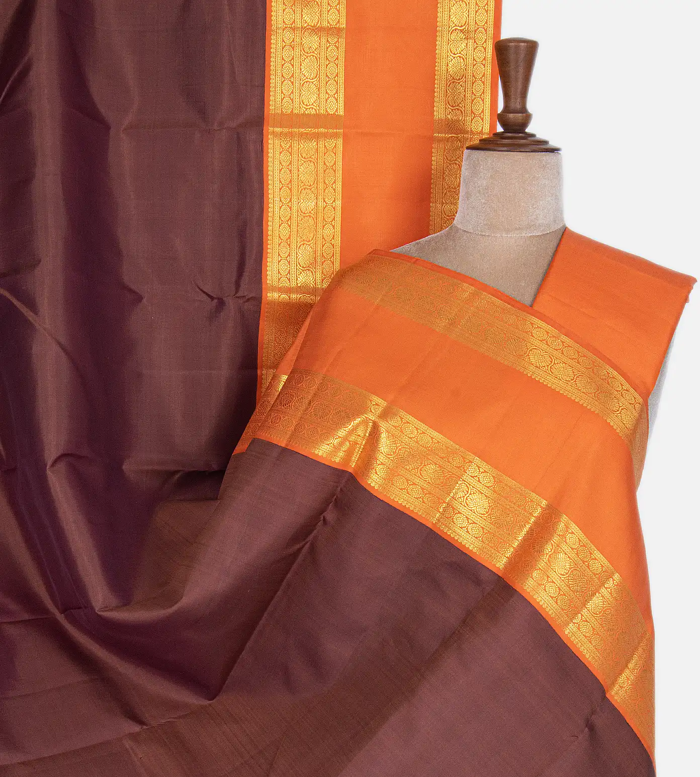 Brown Kanchipuram Silk Saree1