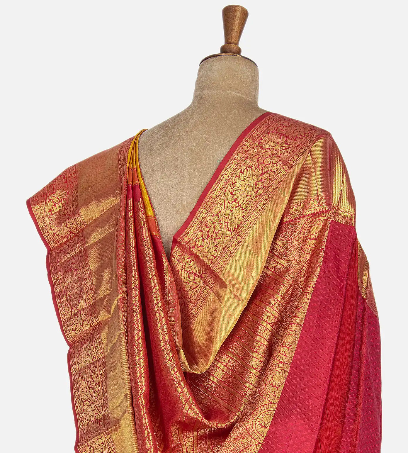 Yellow Kanchipuram Silk Saree3