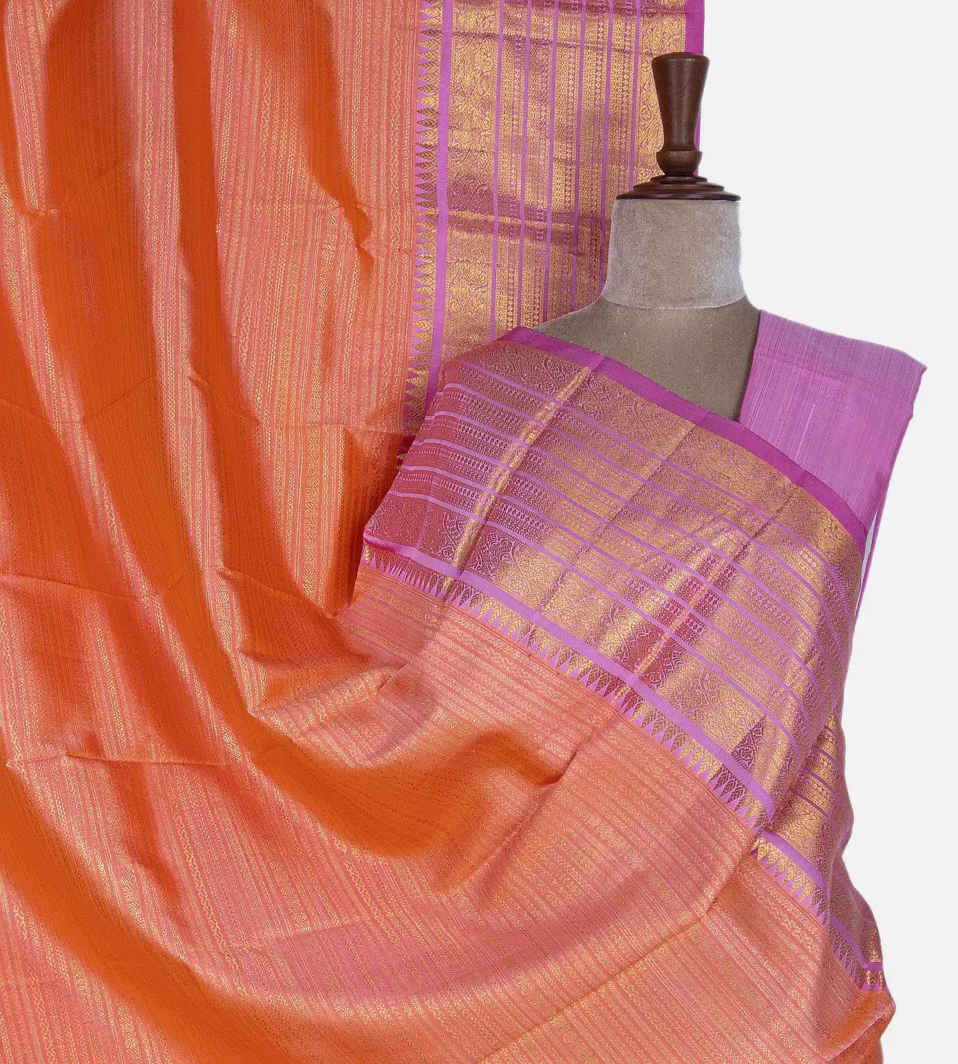 Peach Kanchipuram Silk Saree1