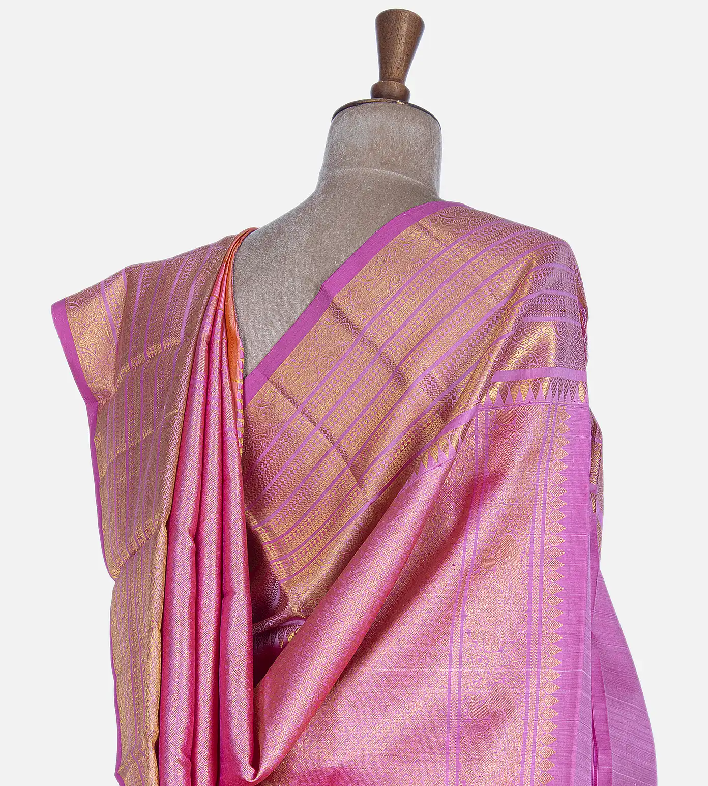 Peach Kanchipuram Silk Saree3