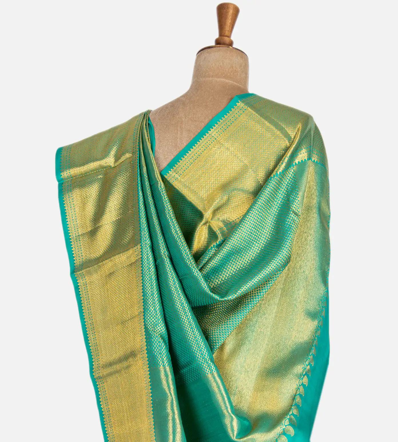 Green Kanchipuram Silk Saree3