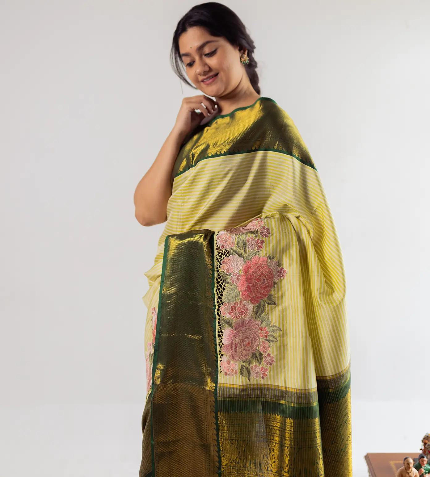 Pastel Yellow Kanchipuram Silk Saree1