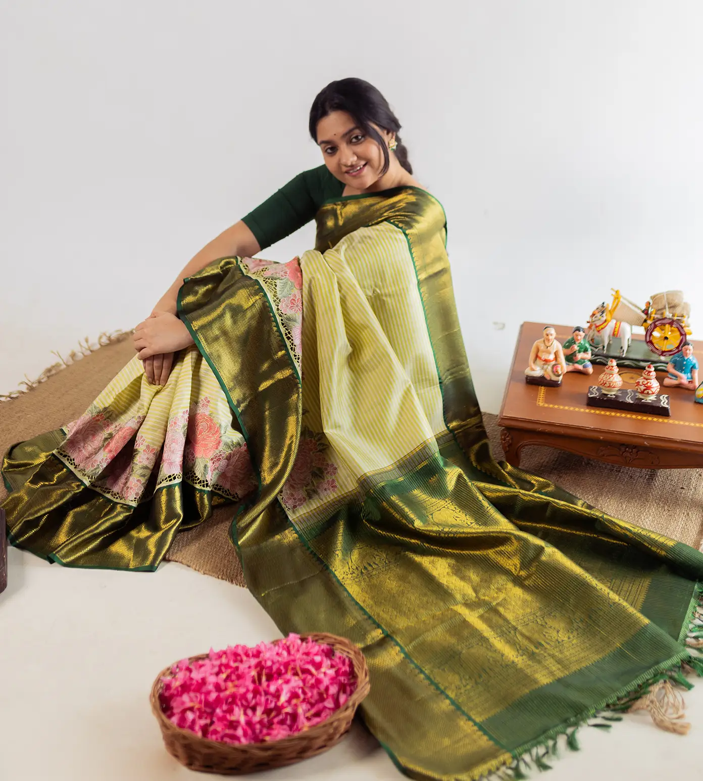 Pastel Yellow Kanchipuram Silk Saree4