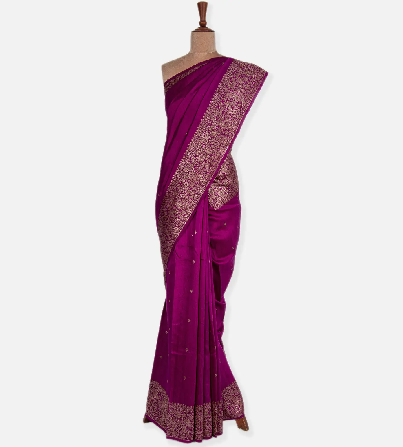 Dark Pink Banarasi Tussar Saree2