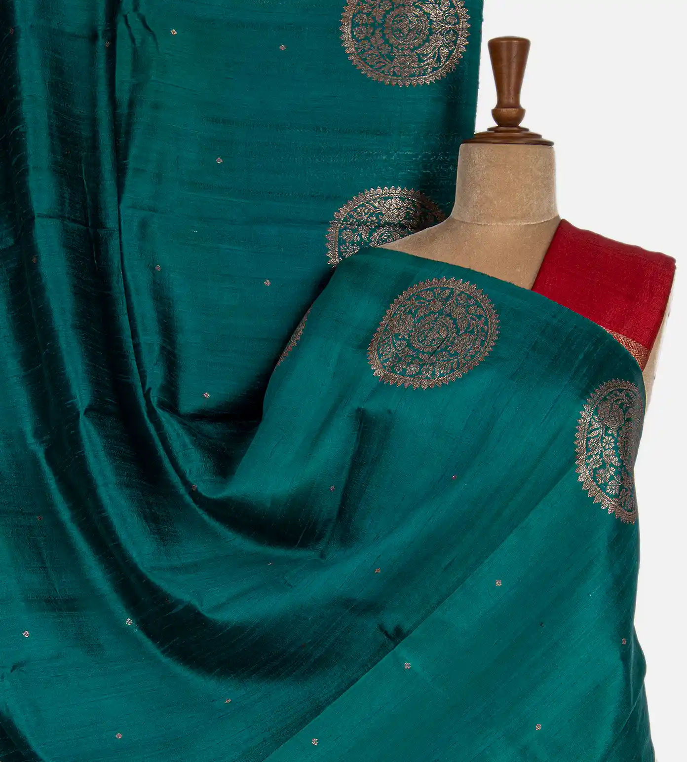 Sea Blue Banarasi Tussar Saree1