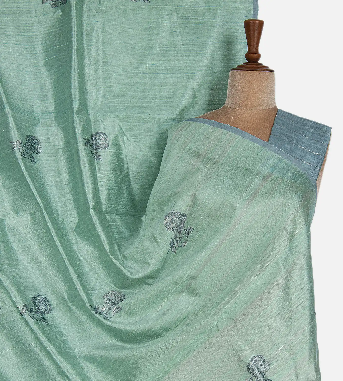 Turquoise Blue Banarasi Tussar Saree1