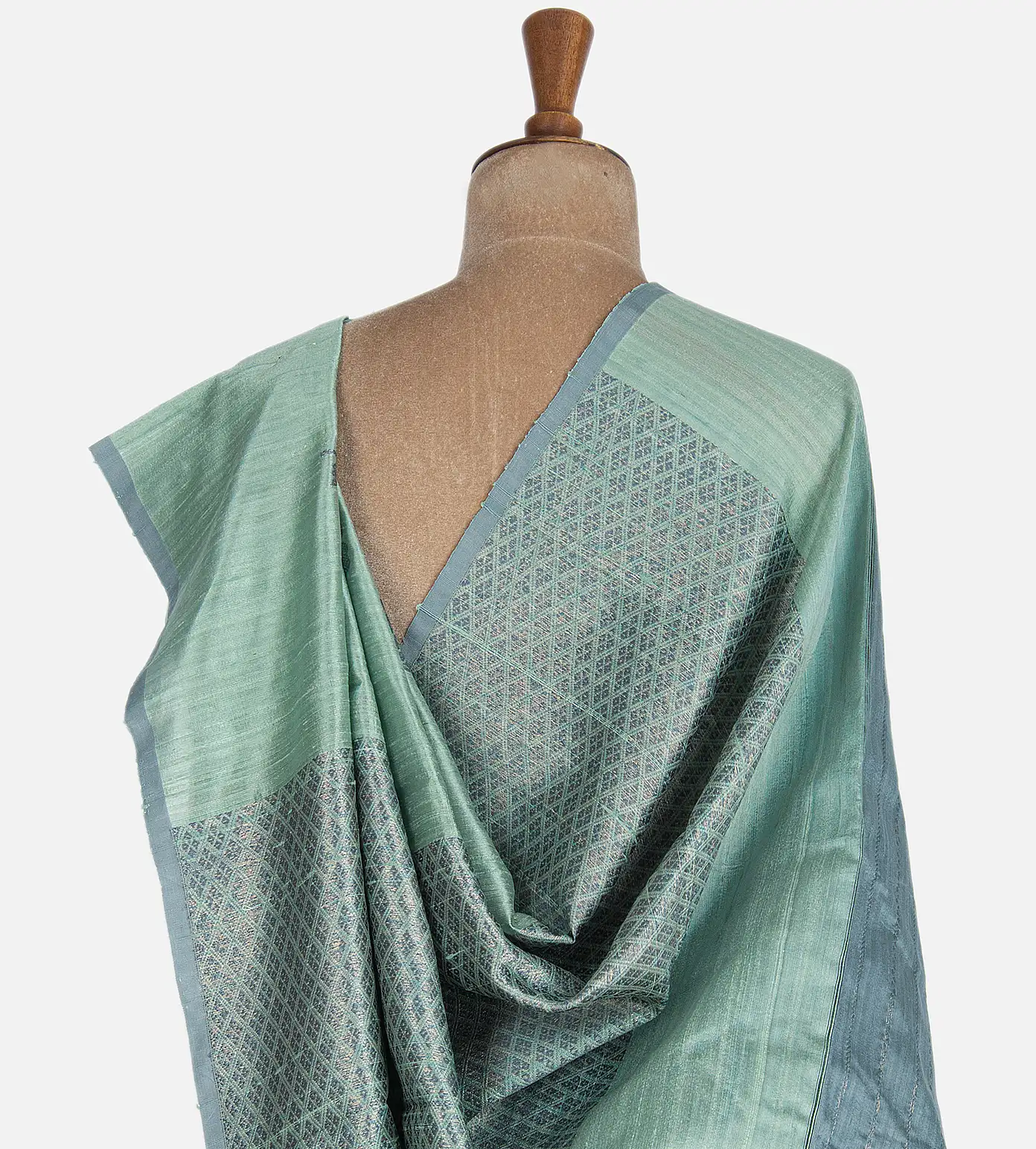 Turquoise Blue Banarasi Tussar Saree3
