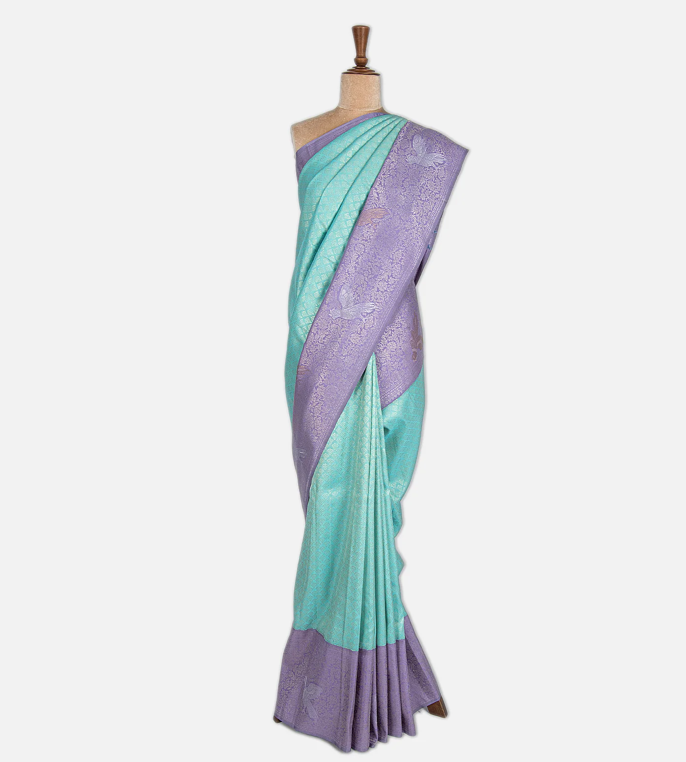 Sea Blue Kanchipuram Silk Saree2