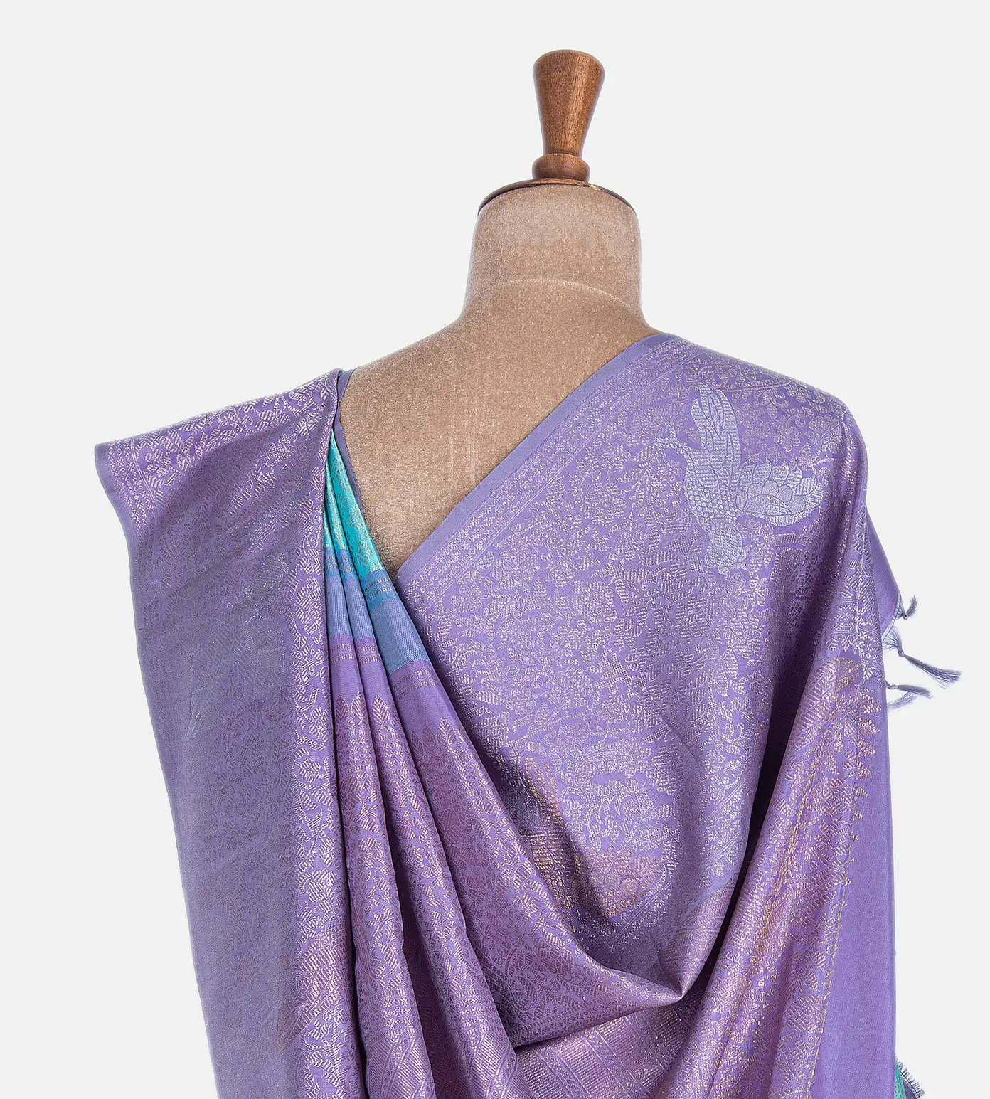 Sea Blue Kanchipuram Silk Saree3
