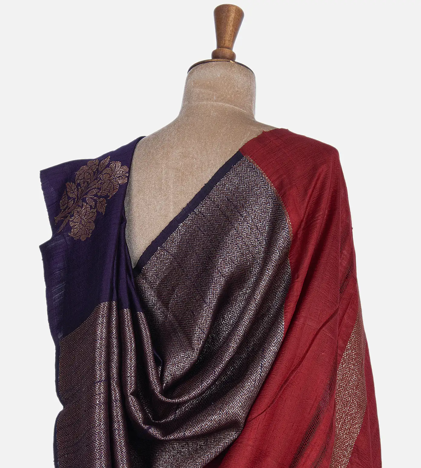 Violet Banarasi Tussar Saree3