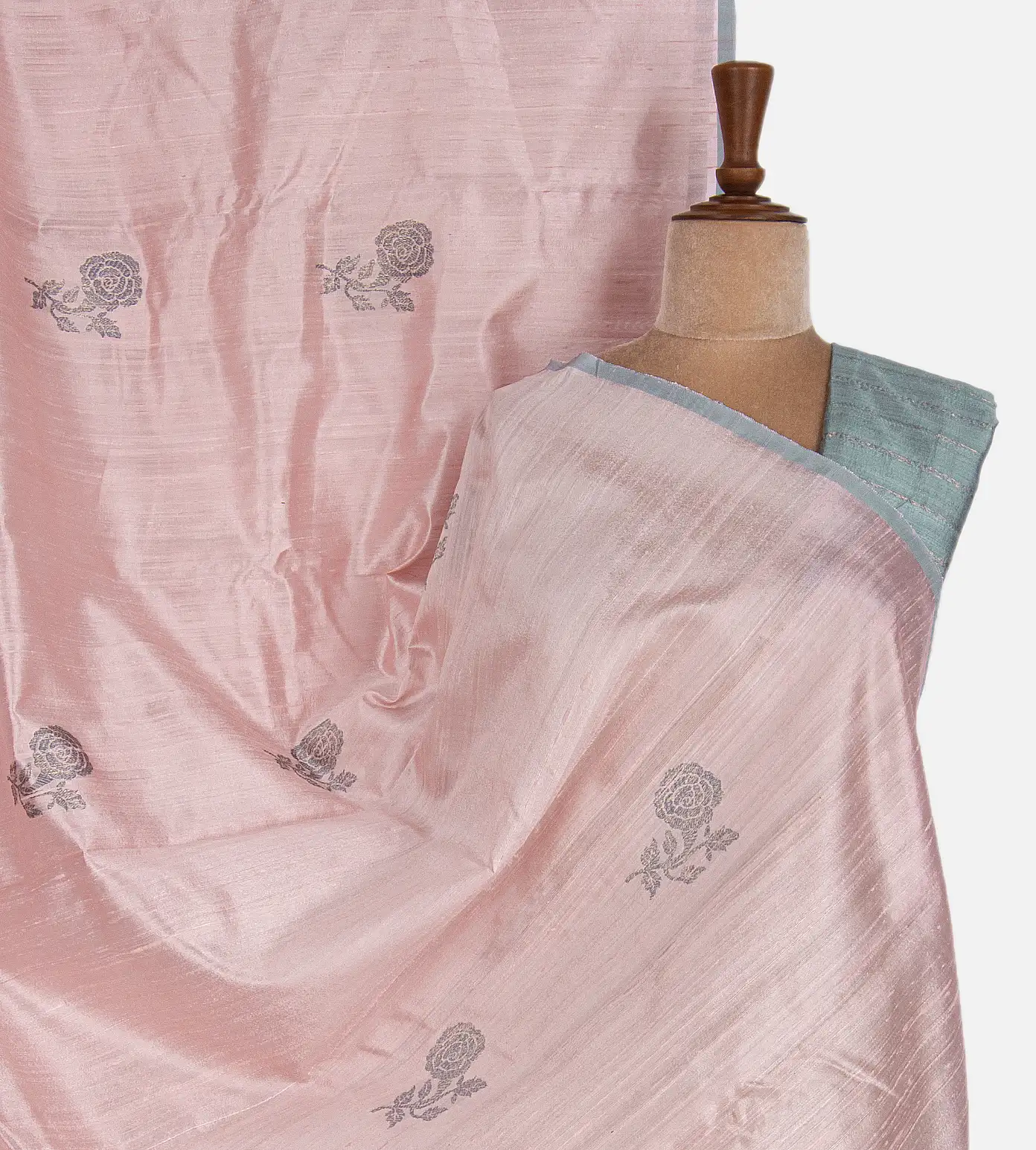 Pastel Pink Banarasi Tussar Saree1