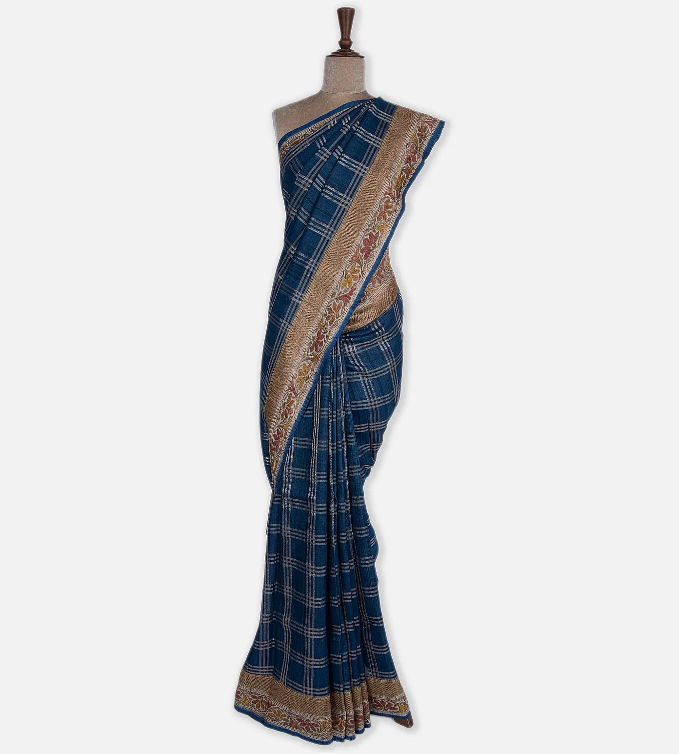 Blue Banarasi Tussar Saree2