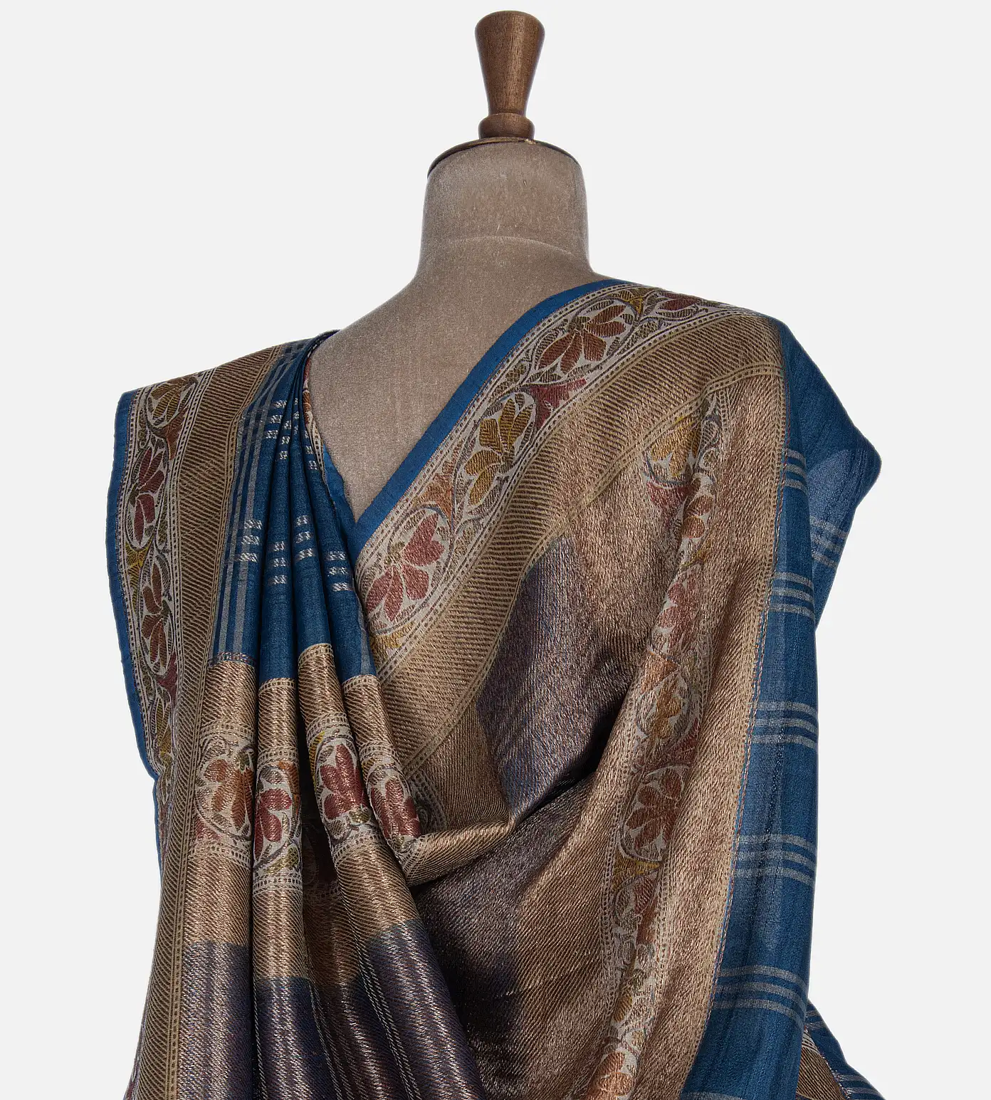 Blue Banarasi Tussar Saree3