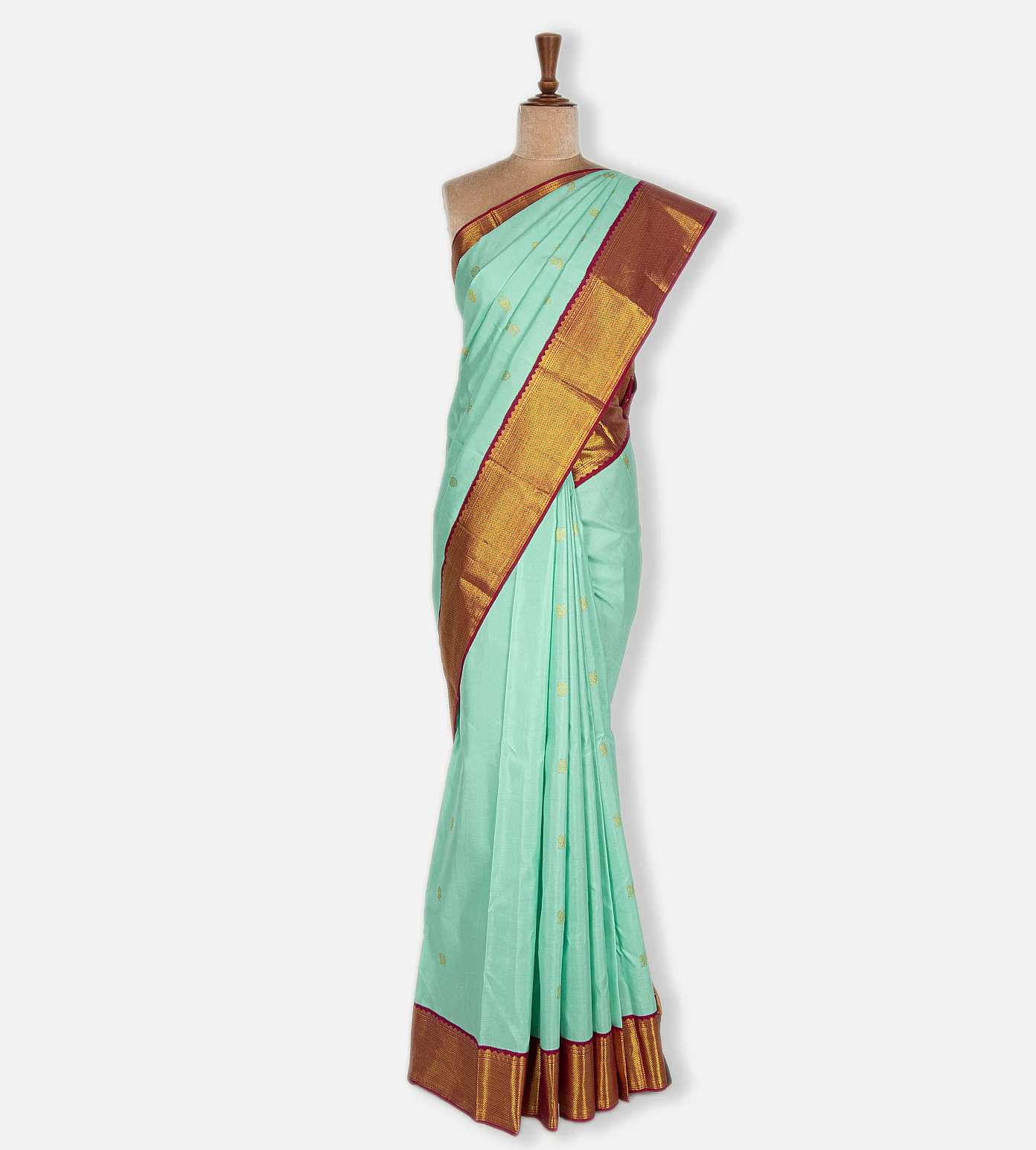 Sea Green Kanchipuram Silk Saree2