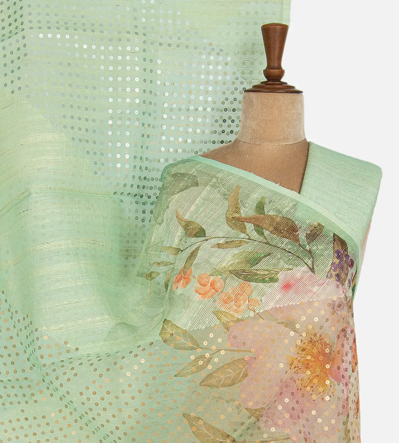 Pastel Green Matka Bailou Saree1