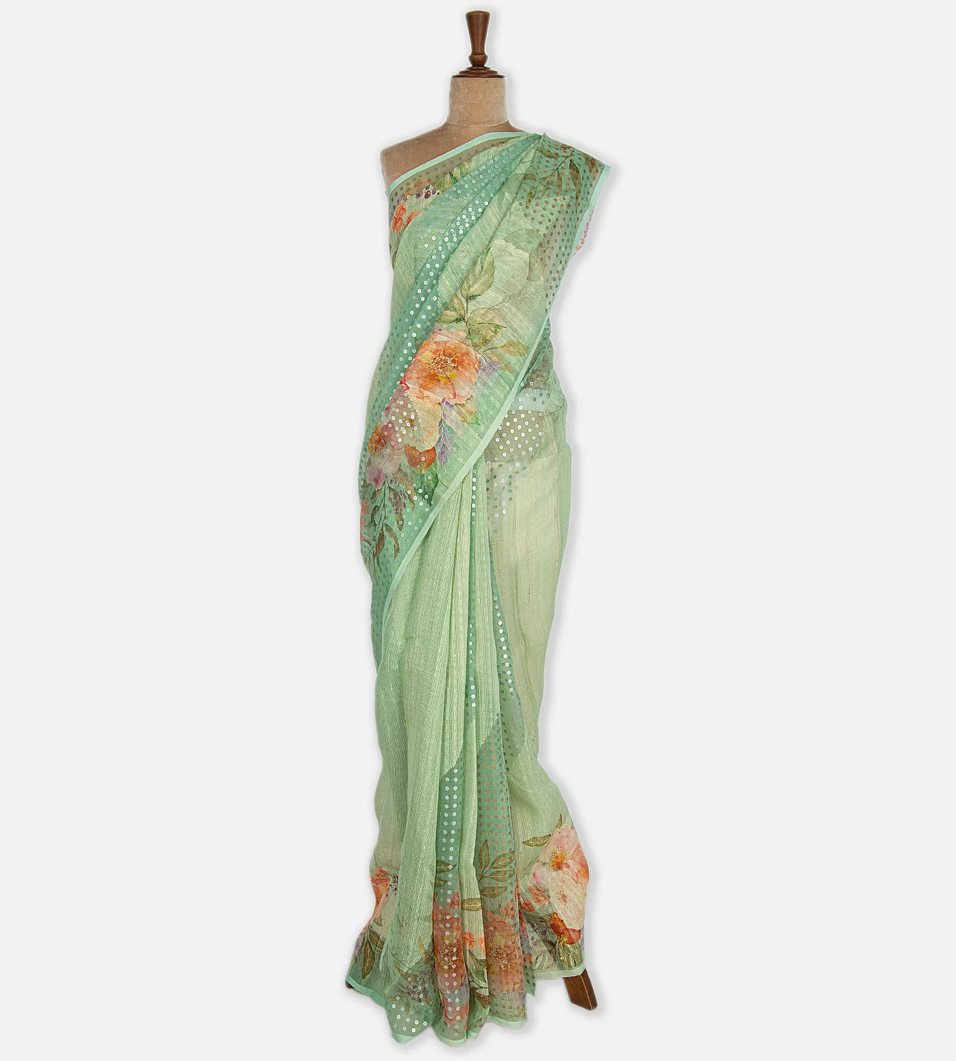 Pastel Green Matka Bailou Saree2