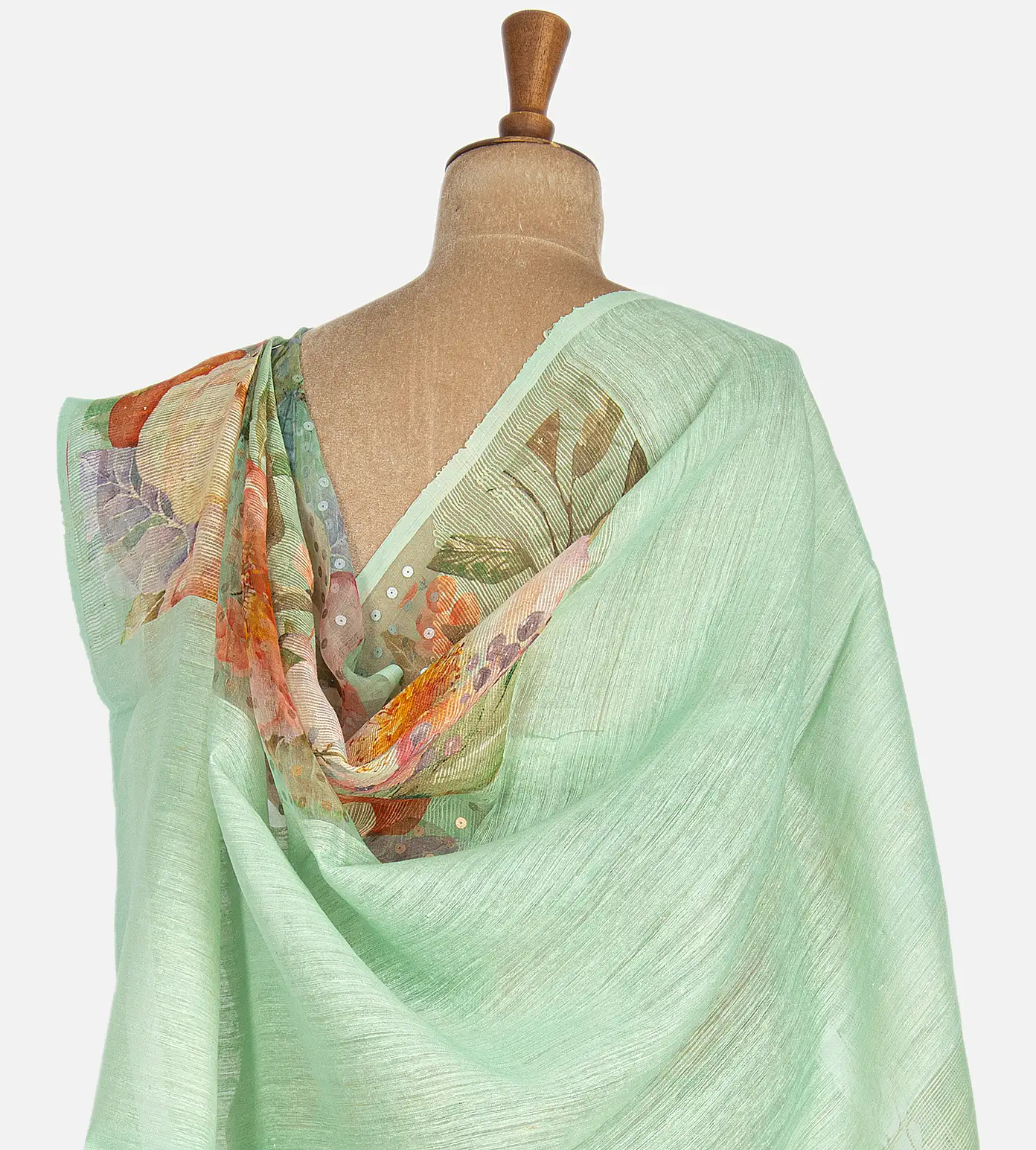 Pastel Green Matka Bailou Saree3