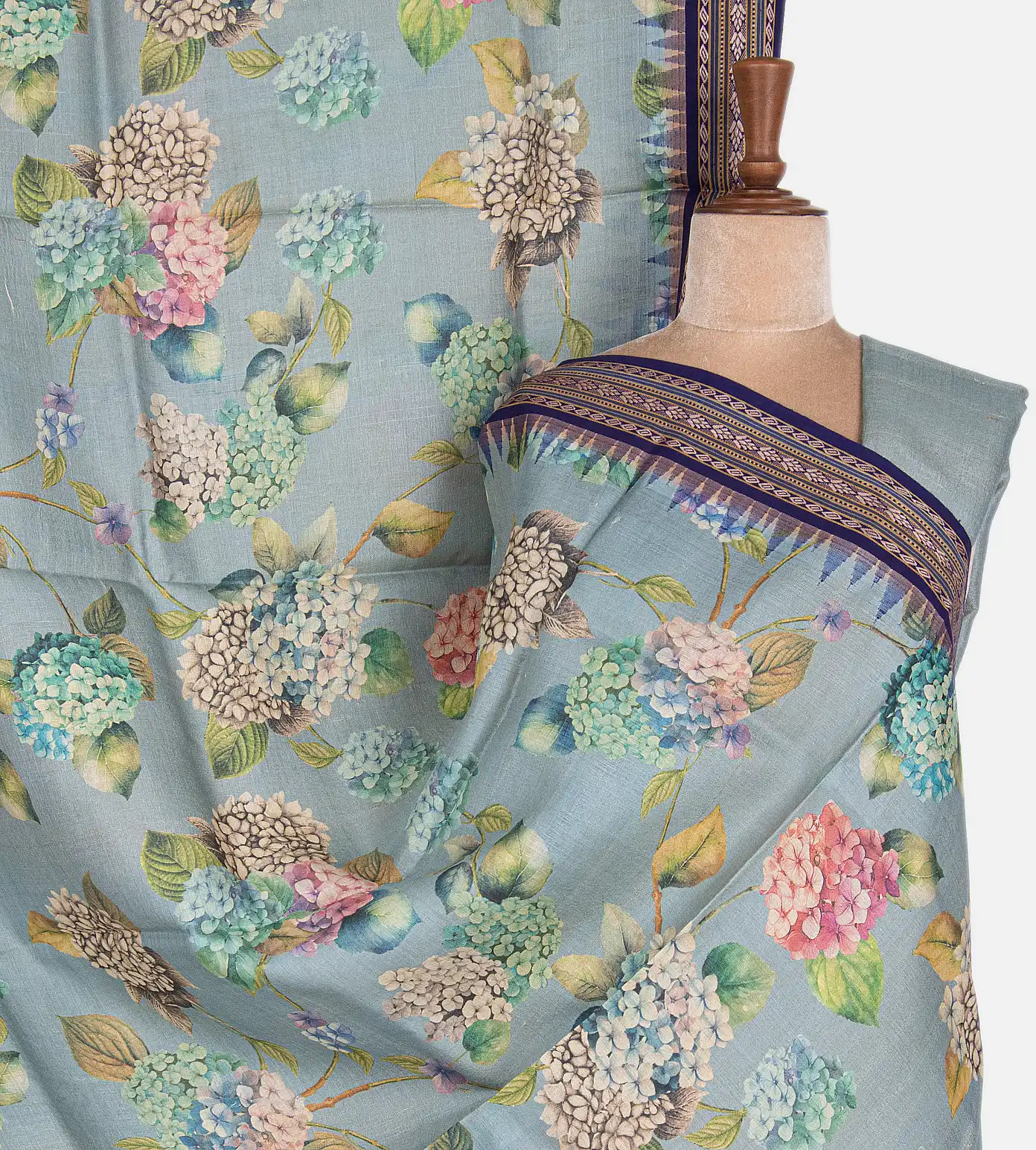 Light Blue Vidarbha Tussar Saree1