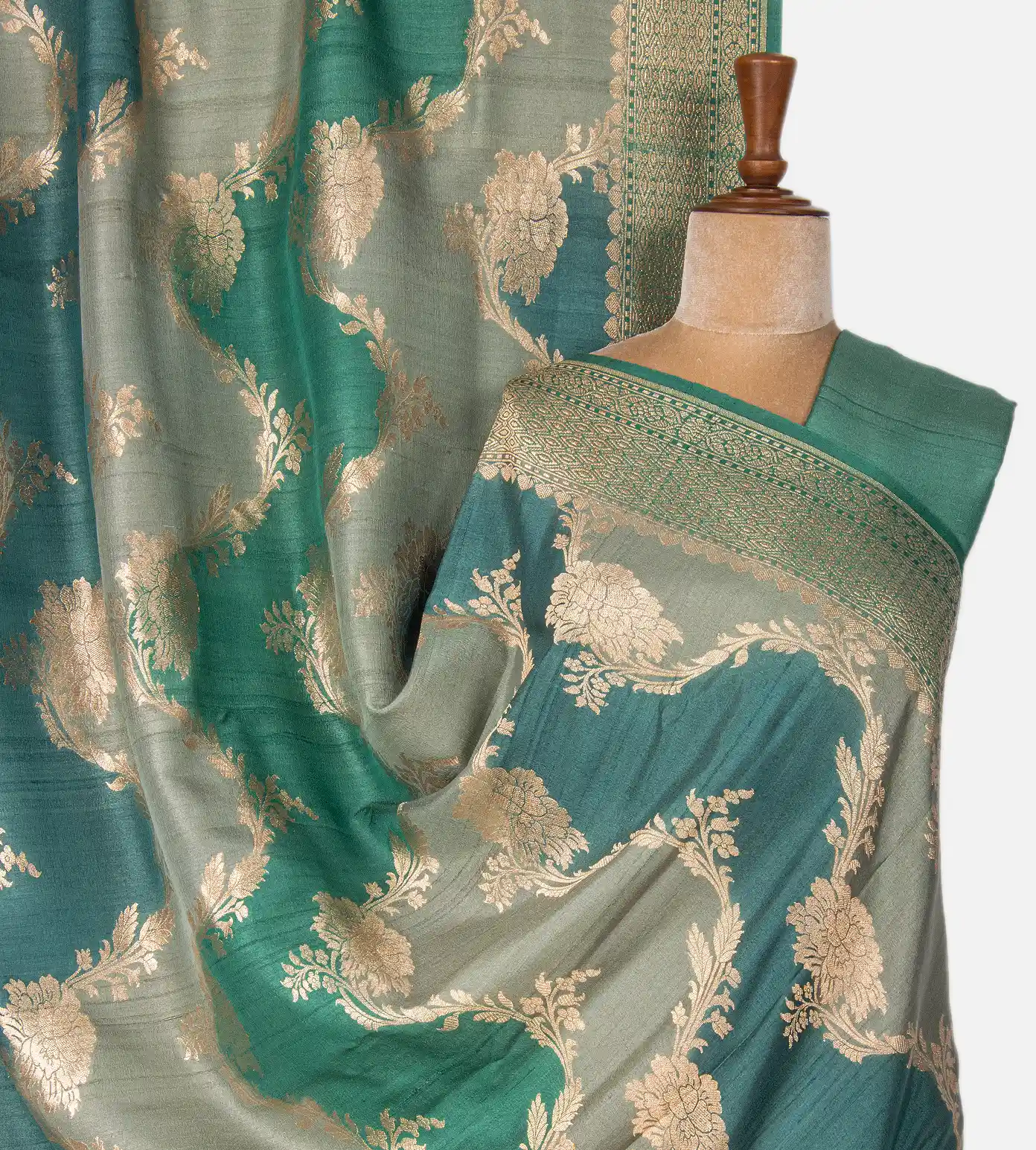 Multicolour Banarasi Tussar Georgette Saree1