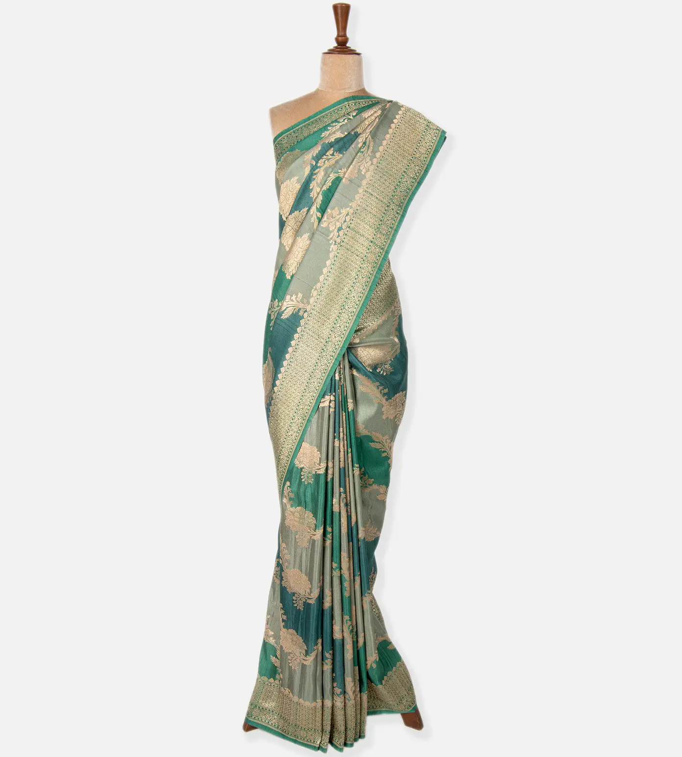 Multicolour Banarasi Tussar Georgette Saree2