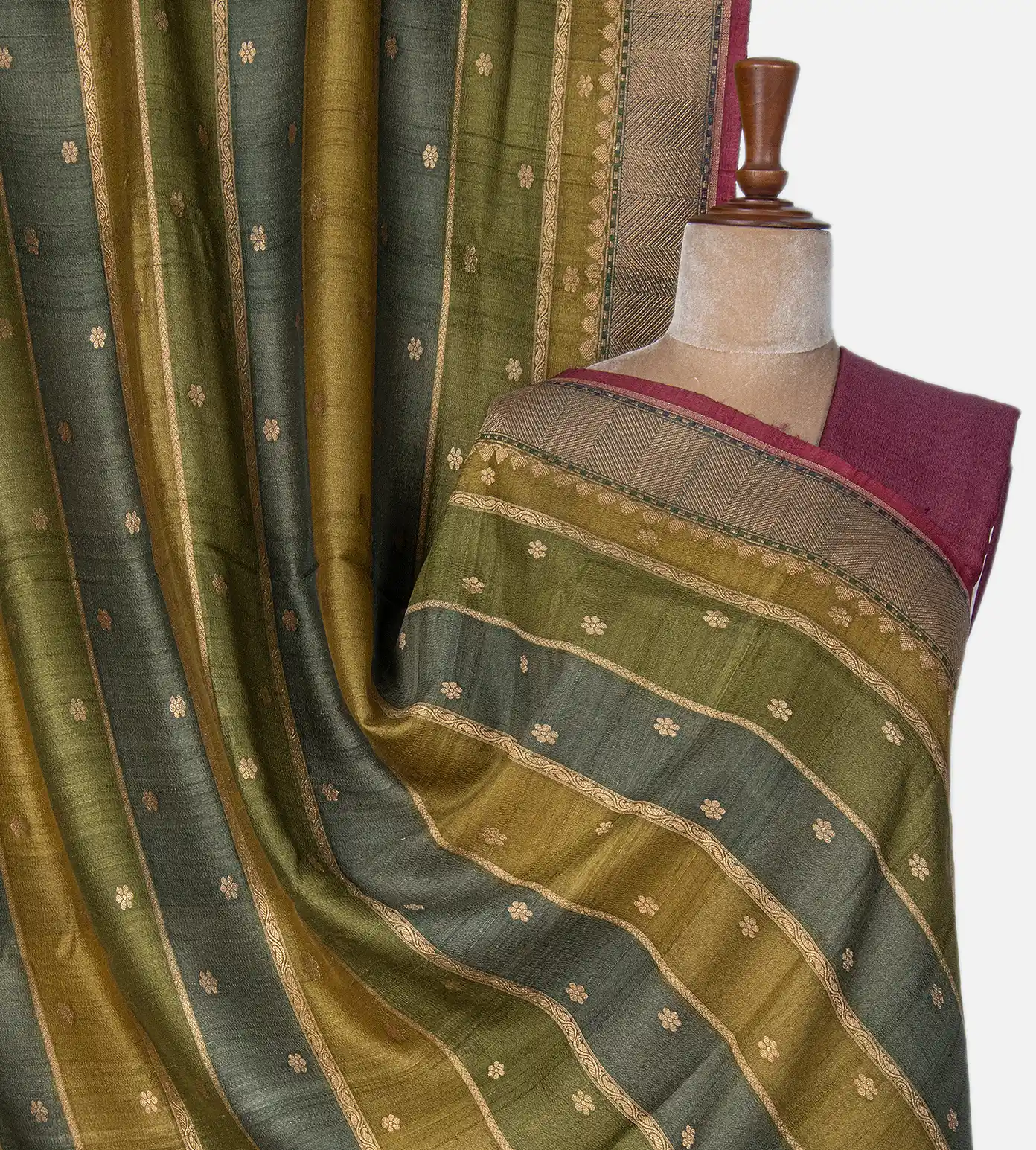 Multicolour Banarasi Tussar Georgette Saree1