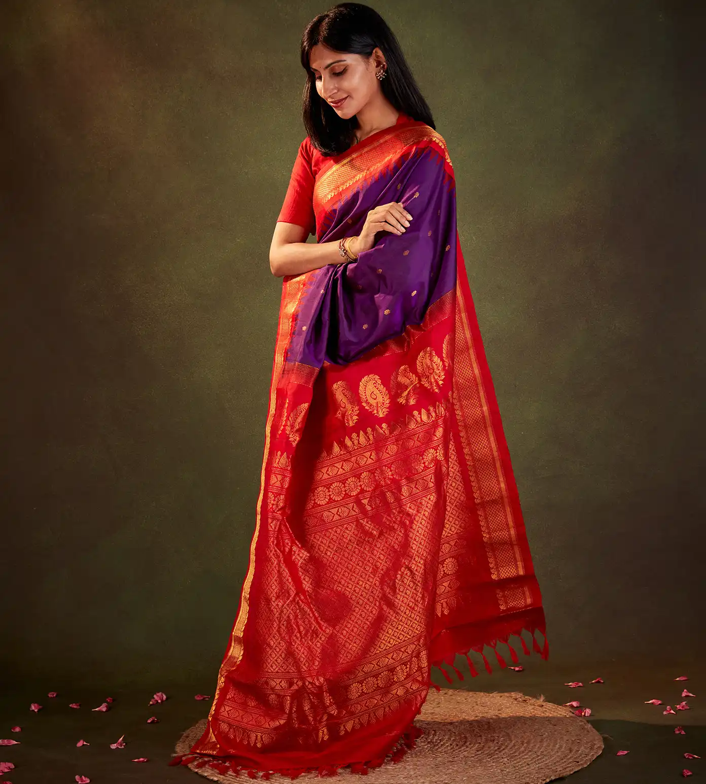 Purple Gadwal Silk Saree2