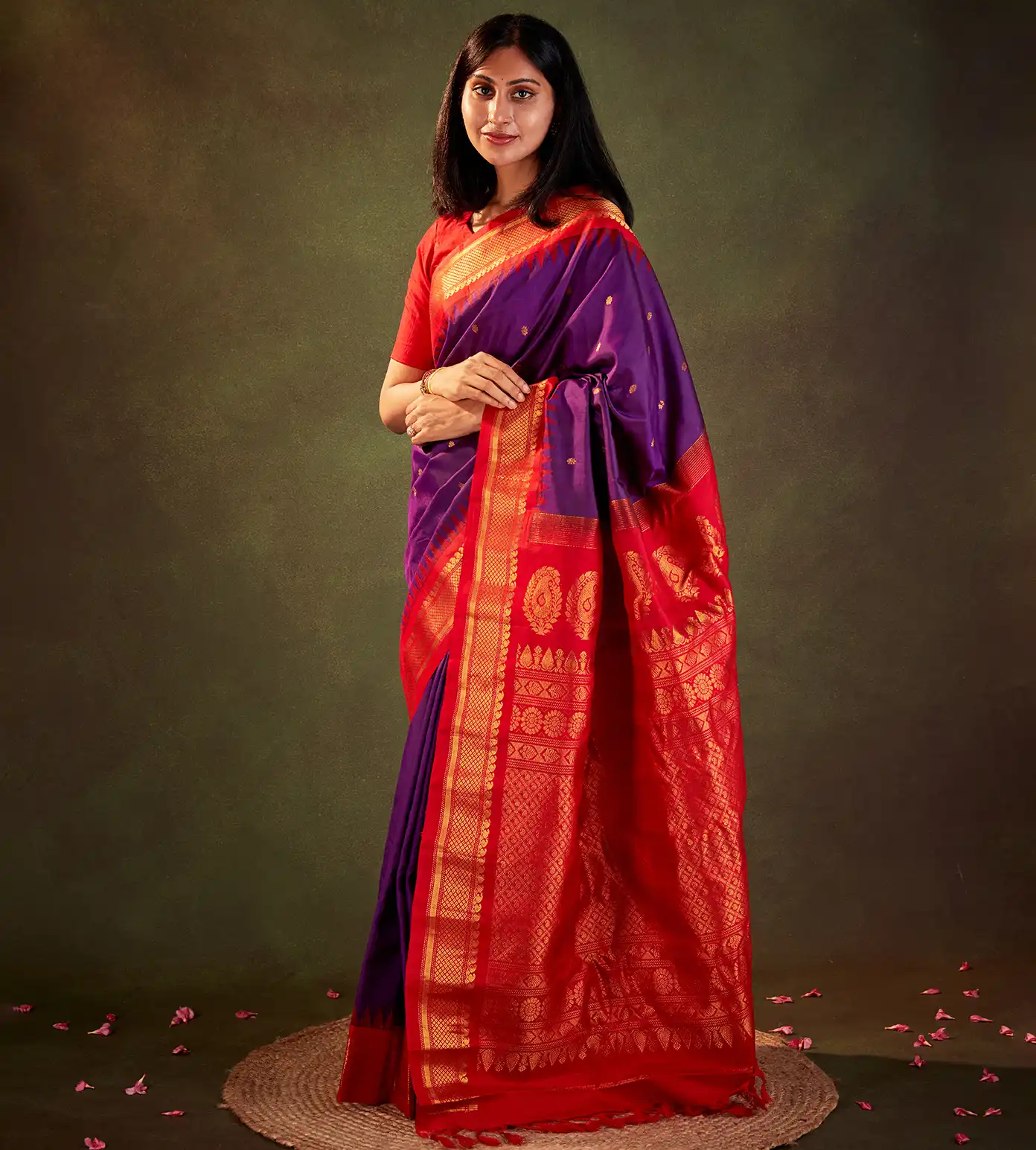 Purple Gadwal Silk Saree4