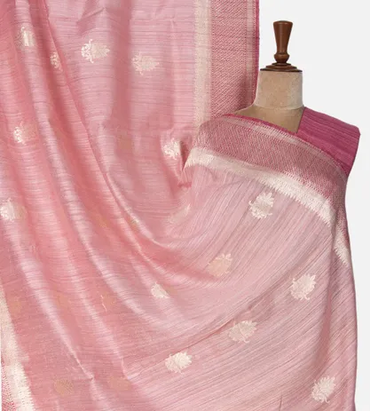 Pastel Pink Banarasi Tussar Saree1