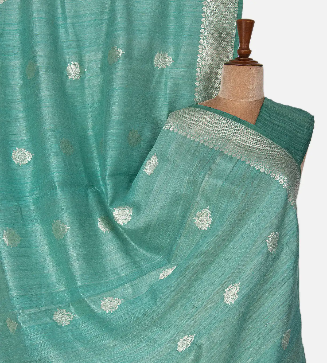 Blue Banarasi Tussar Saree1