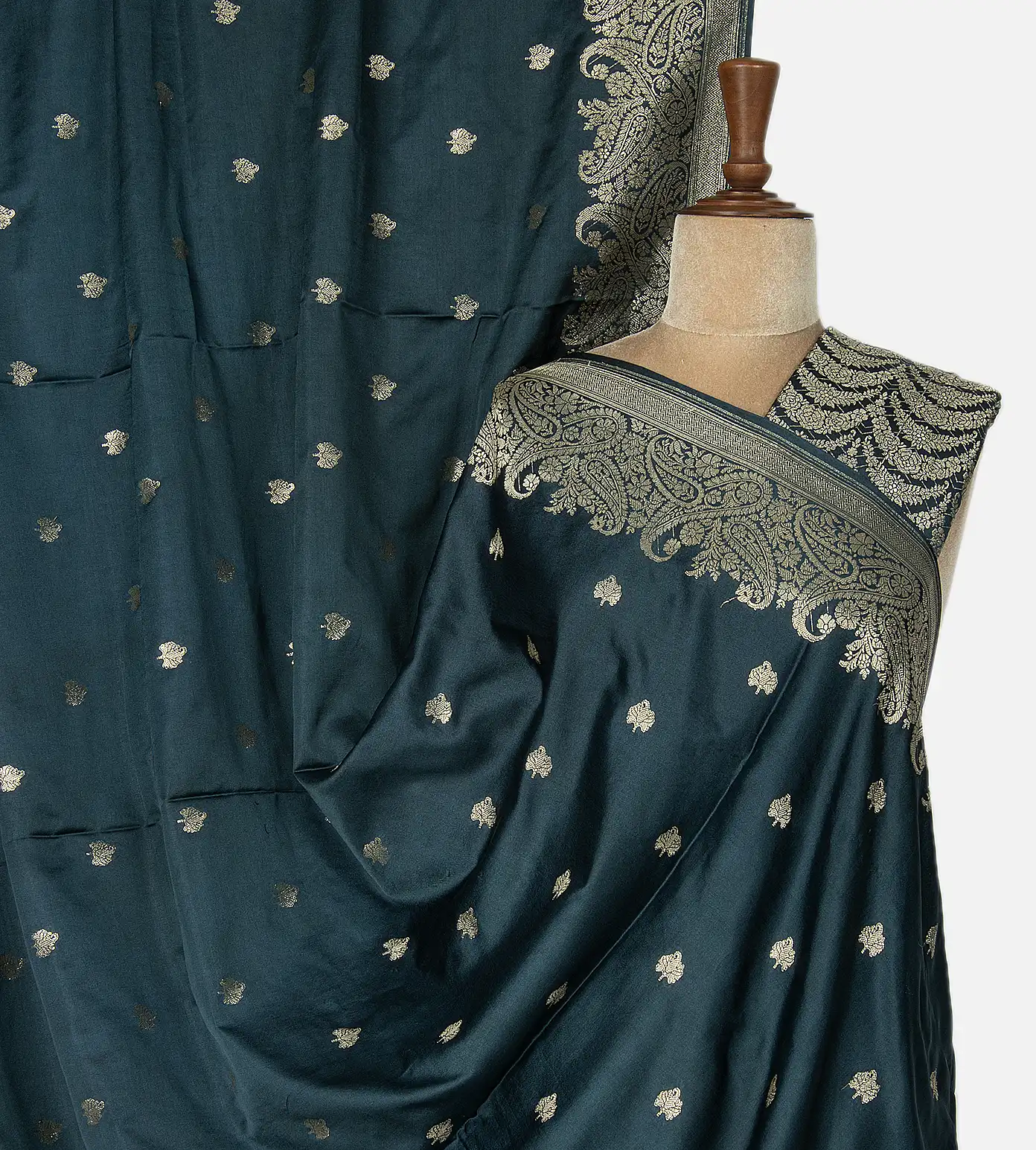 Blue Banarasi Silk Saree1