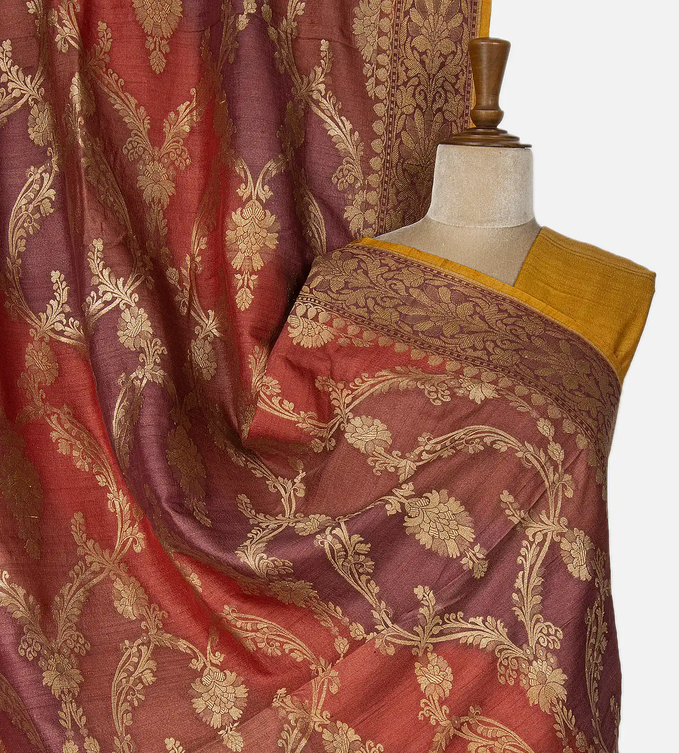 Multicolour Banarasi Tussar Georgette Saree1