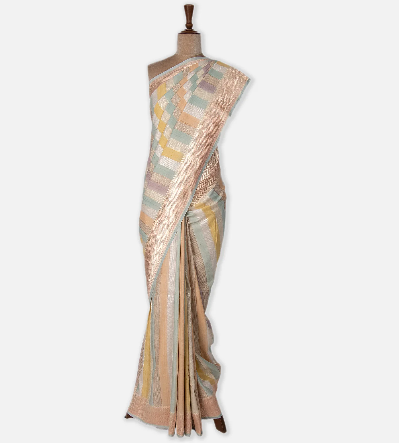 Multicolour Banarasi Tussar Georgette Saree2