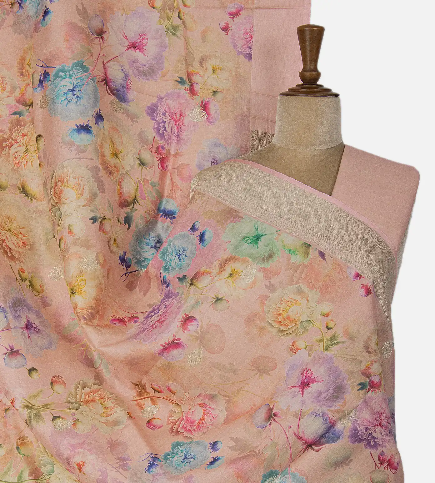 Light Peach Kattan Silk Saree1