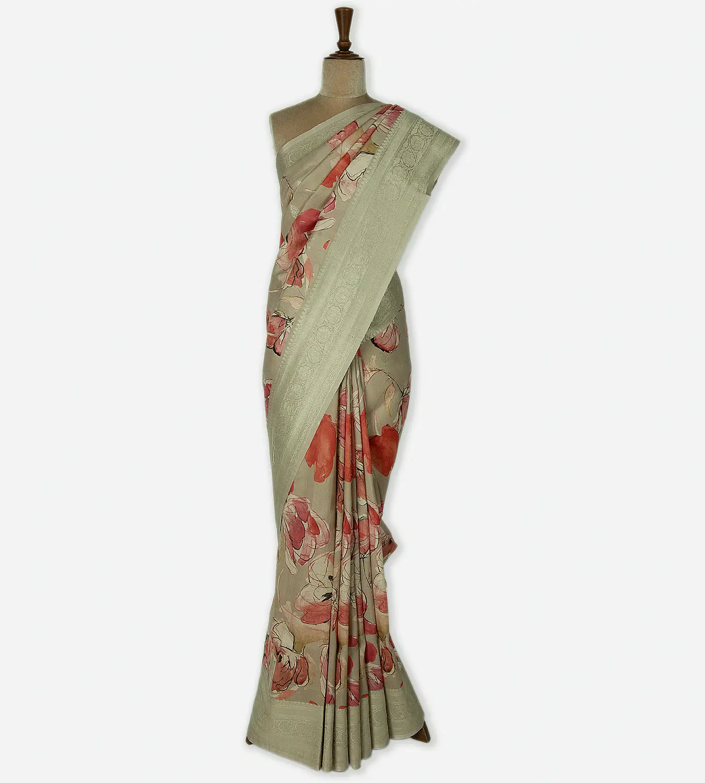 Creme Kattan Silk Saree2