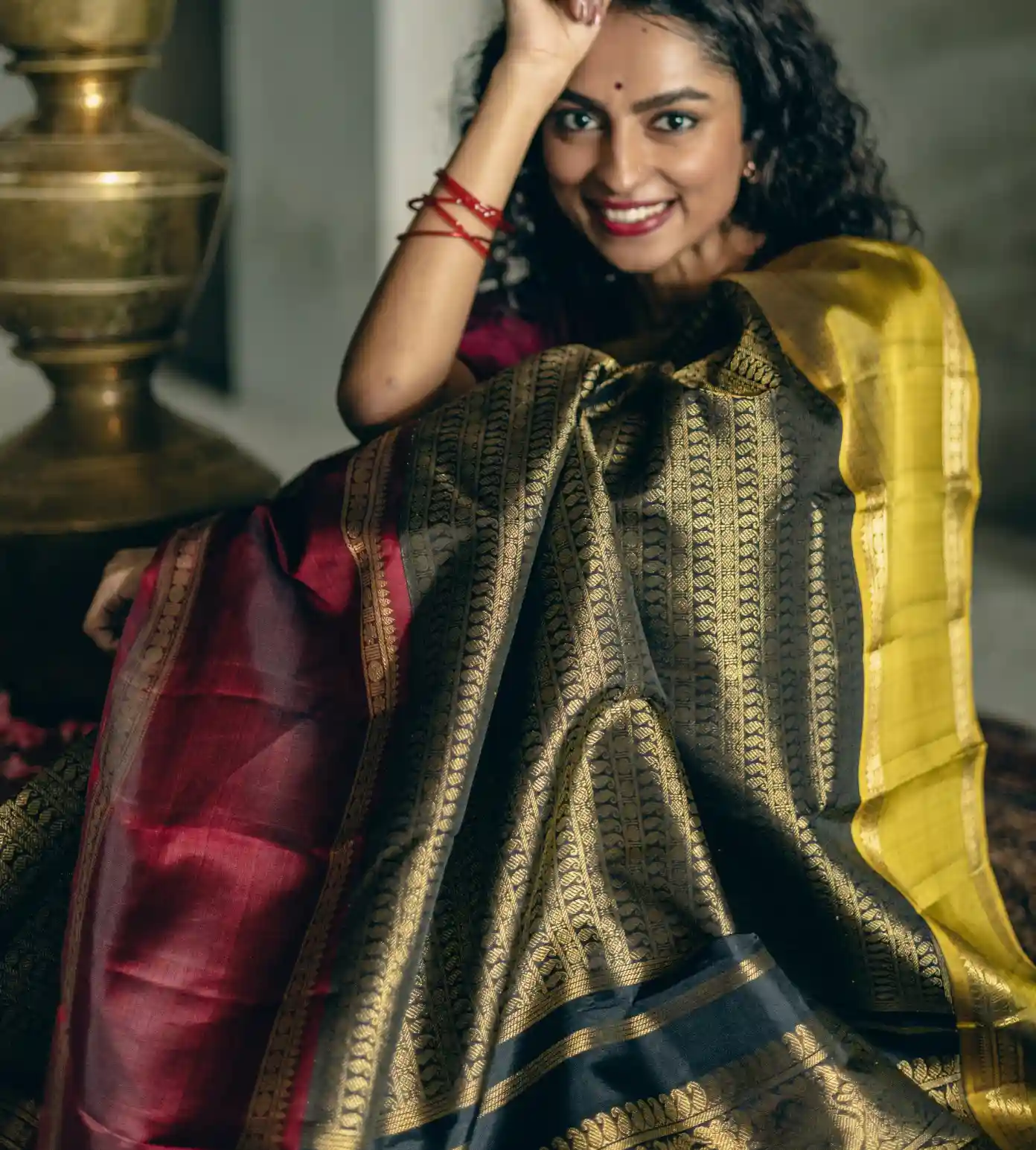 Black Kanchipuram Silk Saree3