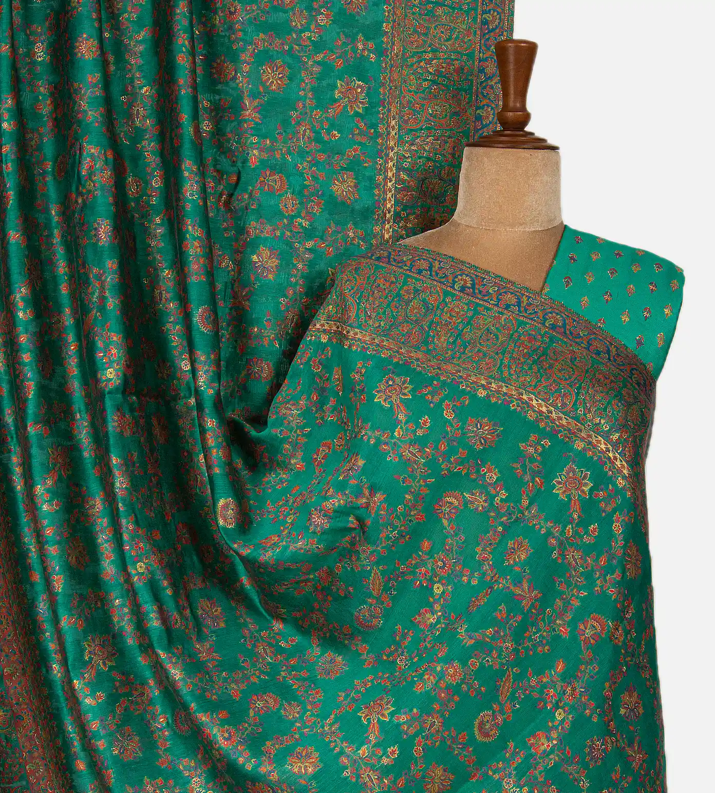 Sea Green Kani Silk Saree1