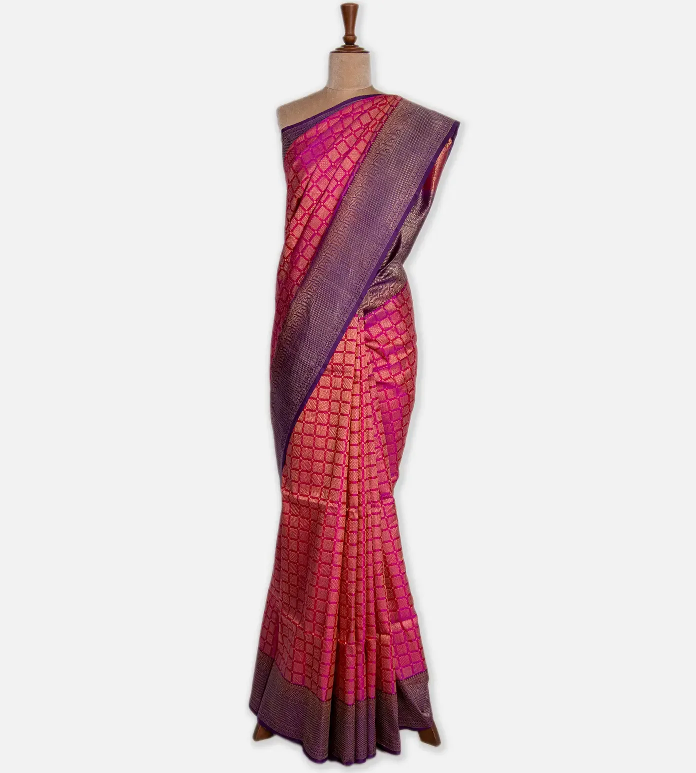 Pinkish Red Soft Silk Saree2