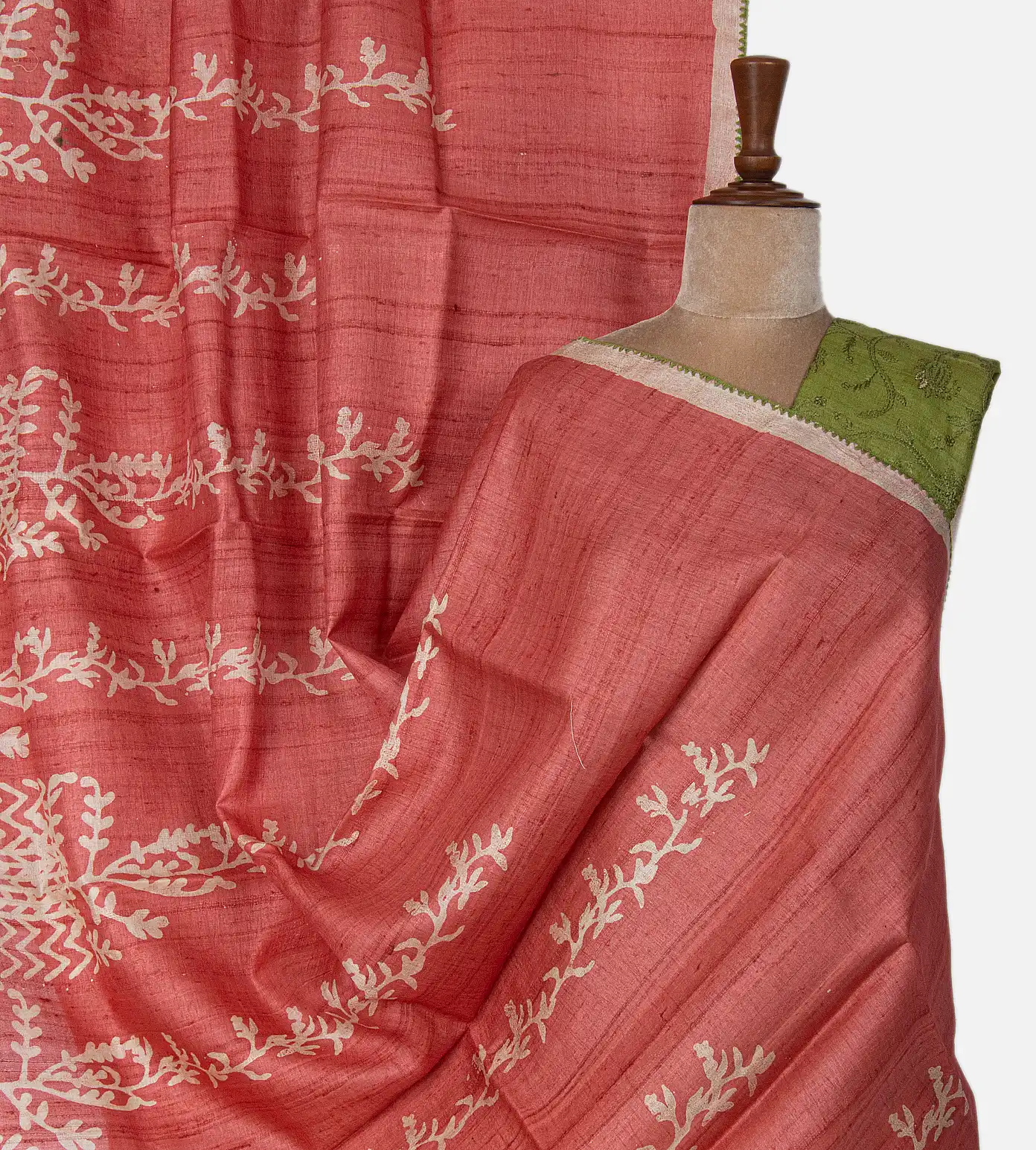 Pink Tussar Saree1