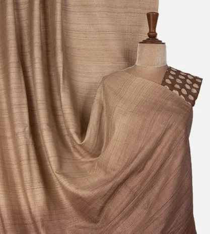 Beige and Brown Tussar Saree1