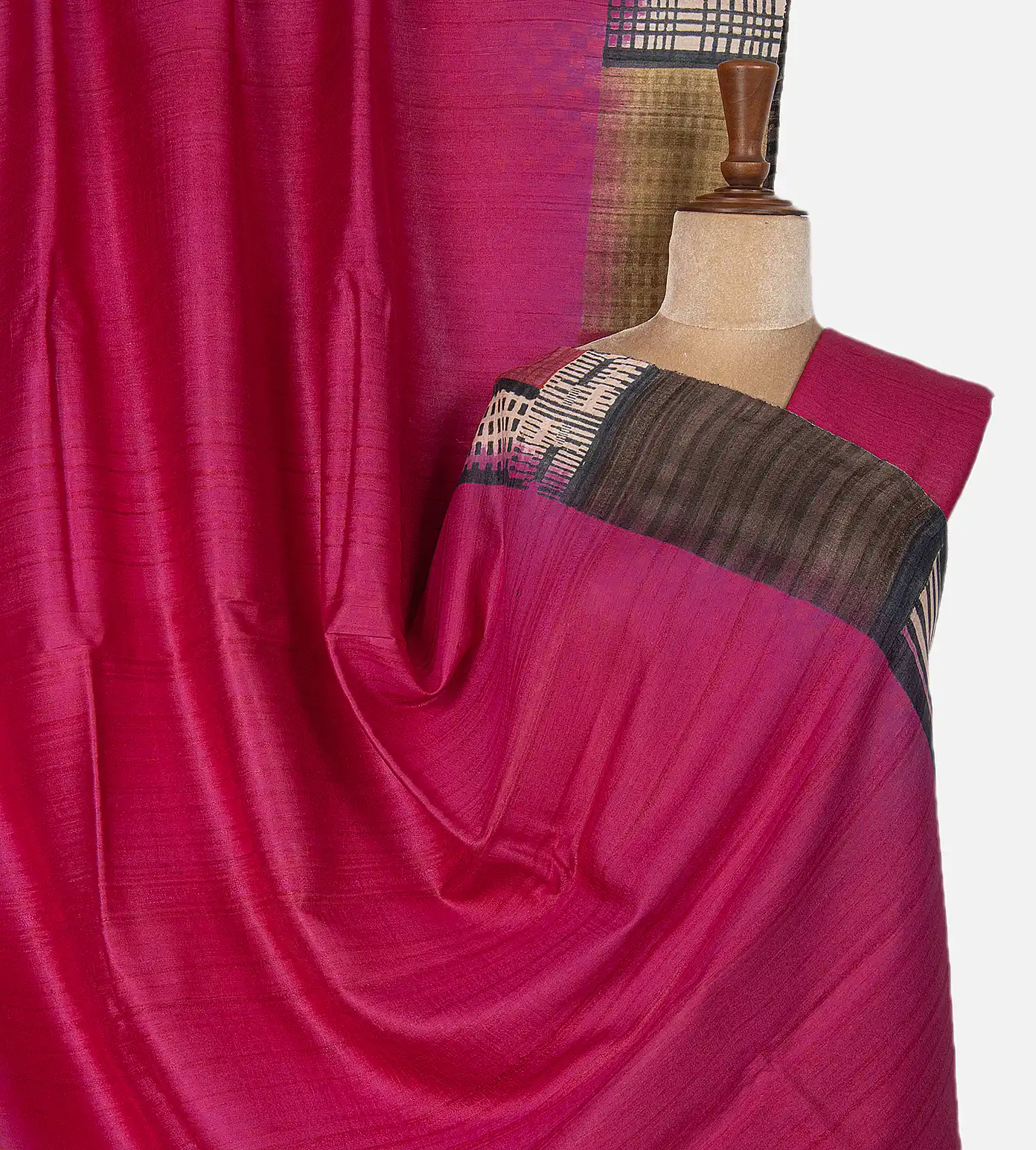 Pink Tussar Saree1