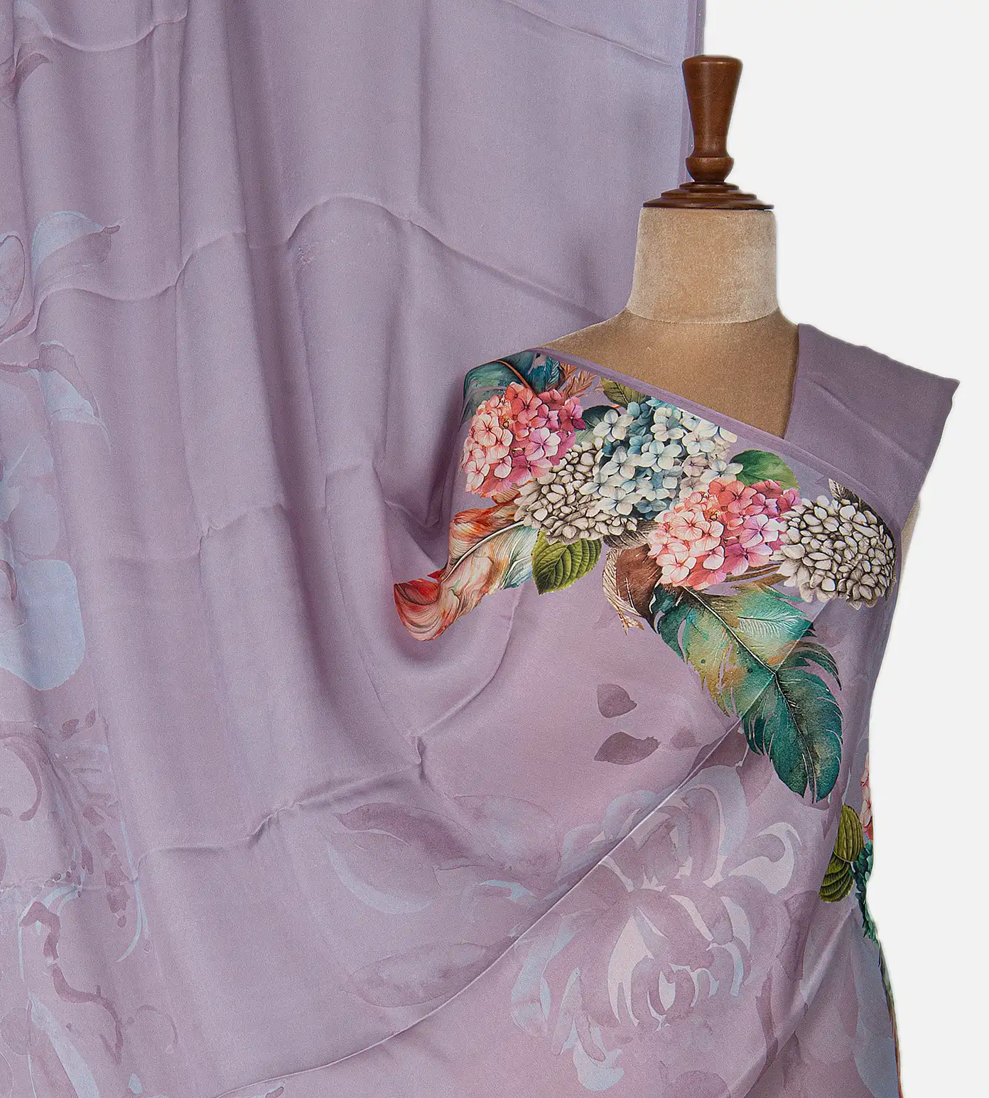 Lavender Satin Saree1