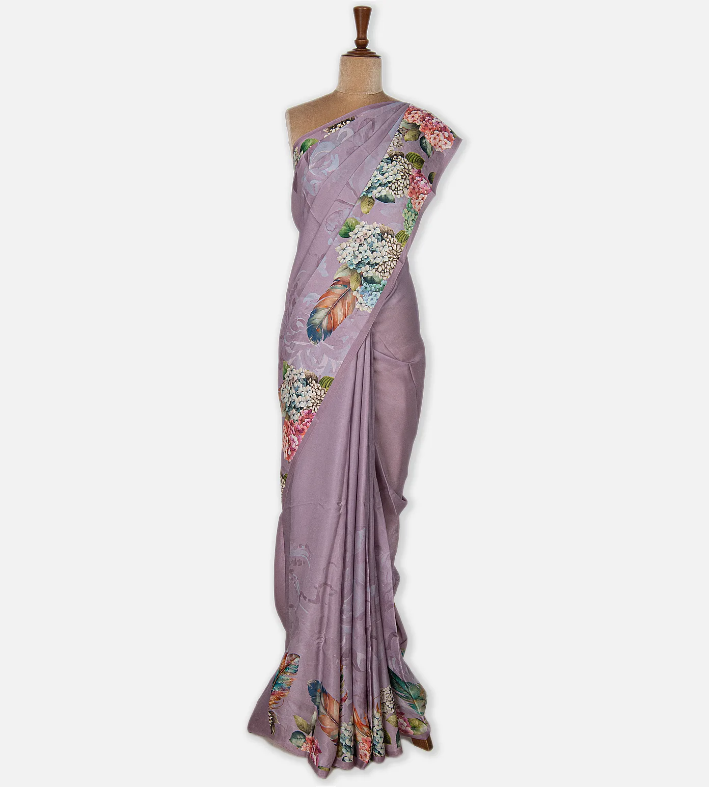 Lavender Satin Saree2