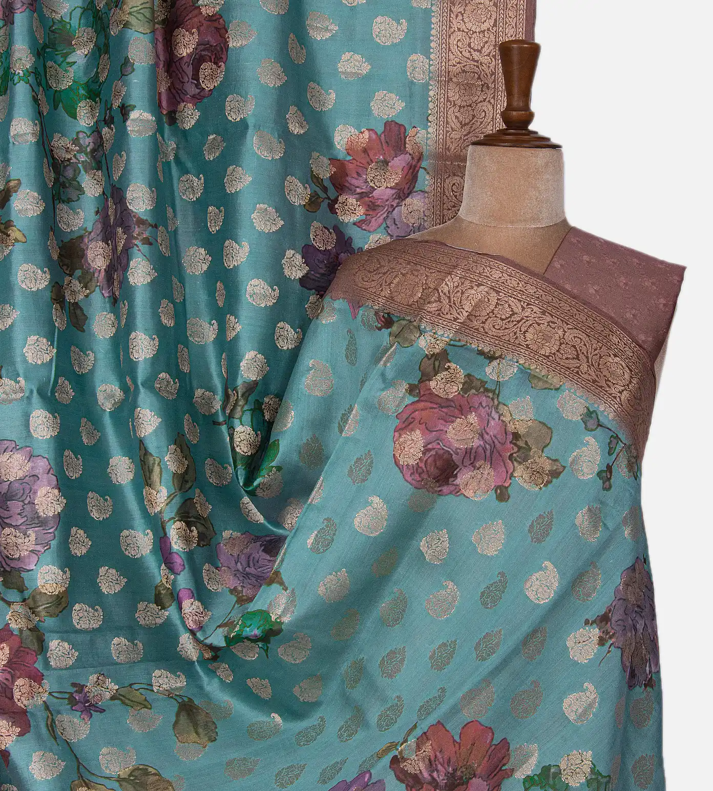 Light Blue Chaniya Silk Saree1